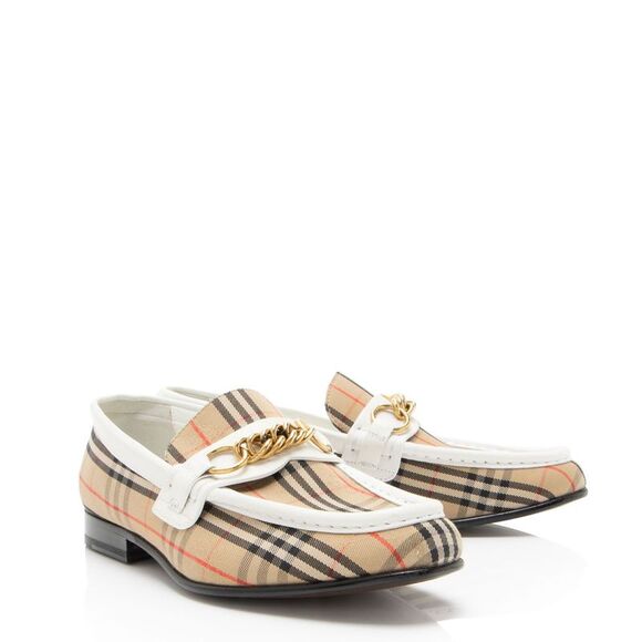 Burberry Nova Check Leather Moorley Loafers - Picture 2 of 7